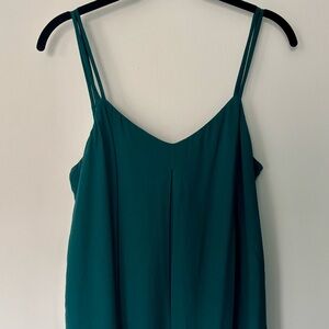 Gap XS dark green two layer tank top with double straps